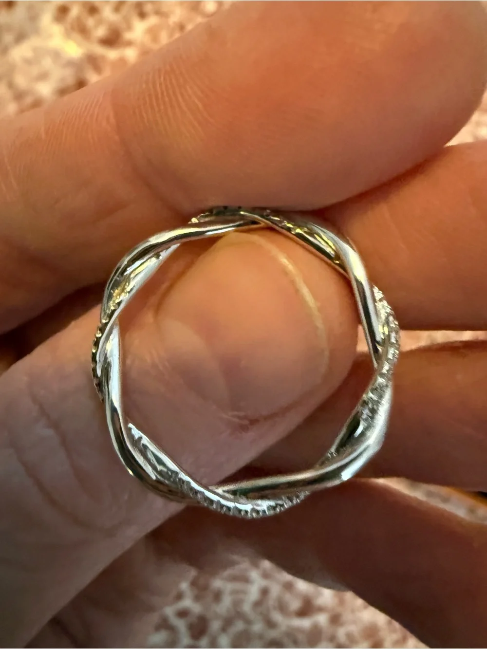 Quince 14K White Gold Diamond Petite Twist Ring